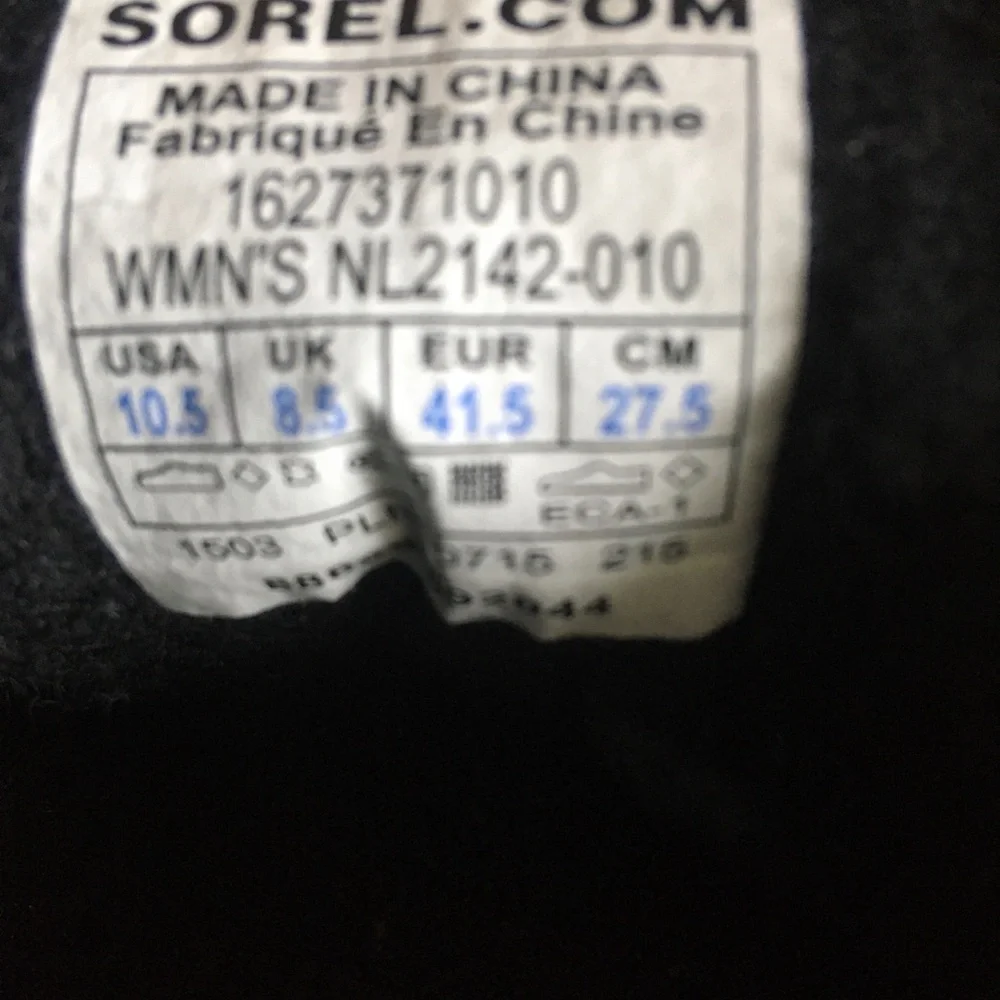Sorel Black and White Winter Lace-Up Rain Boots